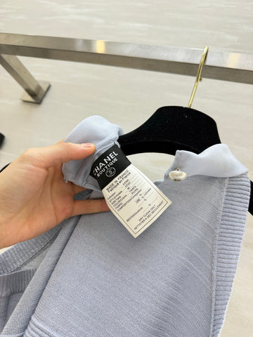 CHANEL 26S BOW-NECK SLEEVELESS KNIT TOP 1426