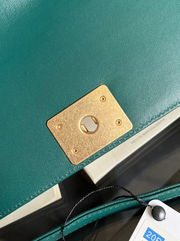CHANEL 25S BOY BAG 25 IN DARK GREEN LAMBSKIN