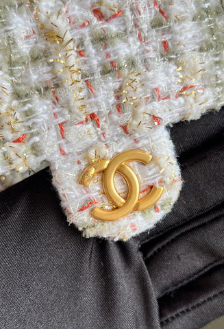 CHANEL 25S HOBO BAG 40 IN MULTICOLOR TWEED WITH GOLD HARDWARE