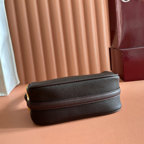 GUCCI 26S SHOULDER BAG 19 IN BLACK BROWN CALFSKIN