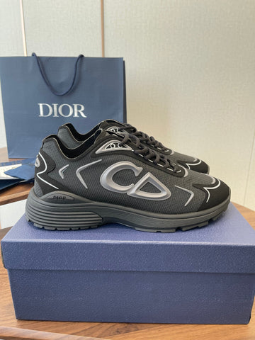DIOR 26S B30 COUNTDOWN TECH SNEAKER IN BLACK TECHNICAL FABRIC AND SUEDE