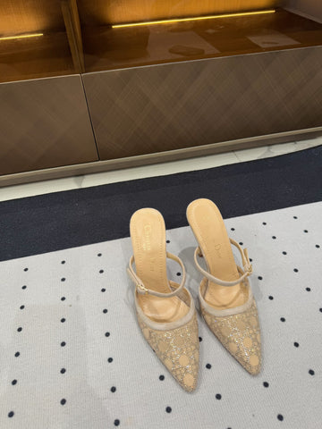 HIGH HEELS MULE IN CAMEL BEIGE LAMB SUEDE 10 CM