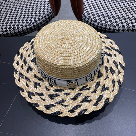 CHANEL 26S BOATER STRAW HAT 337946