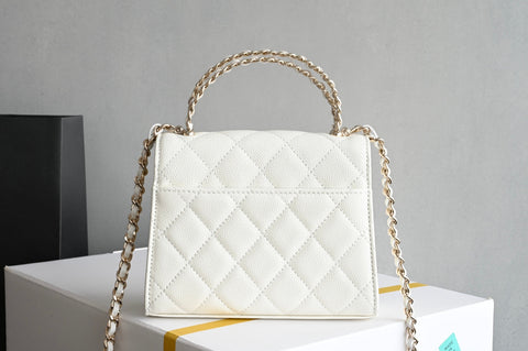 CHANEL 25S KELLY 14.5 CM IN WHITE LAMBSKIN