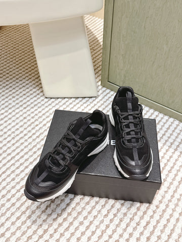 CHANEL 25S LUXURY SNEAKERS IN BLACK CALFSKIN AND SUEDE