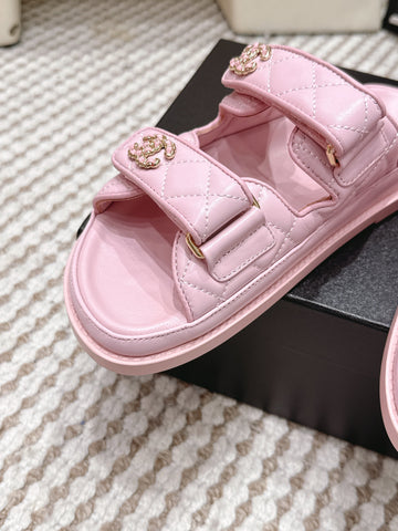 CHANEL 26S SANDALS IN LIGHT PINK CALFSKIN