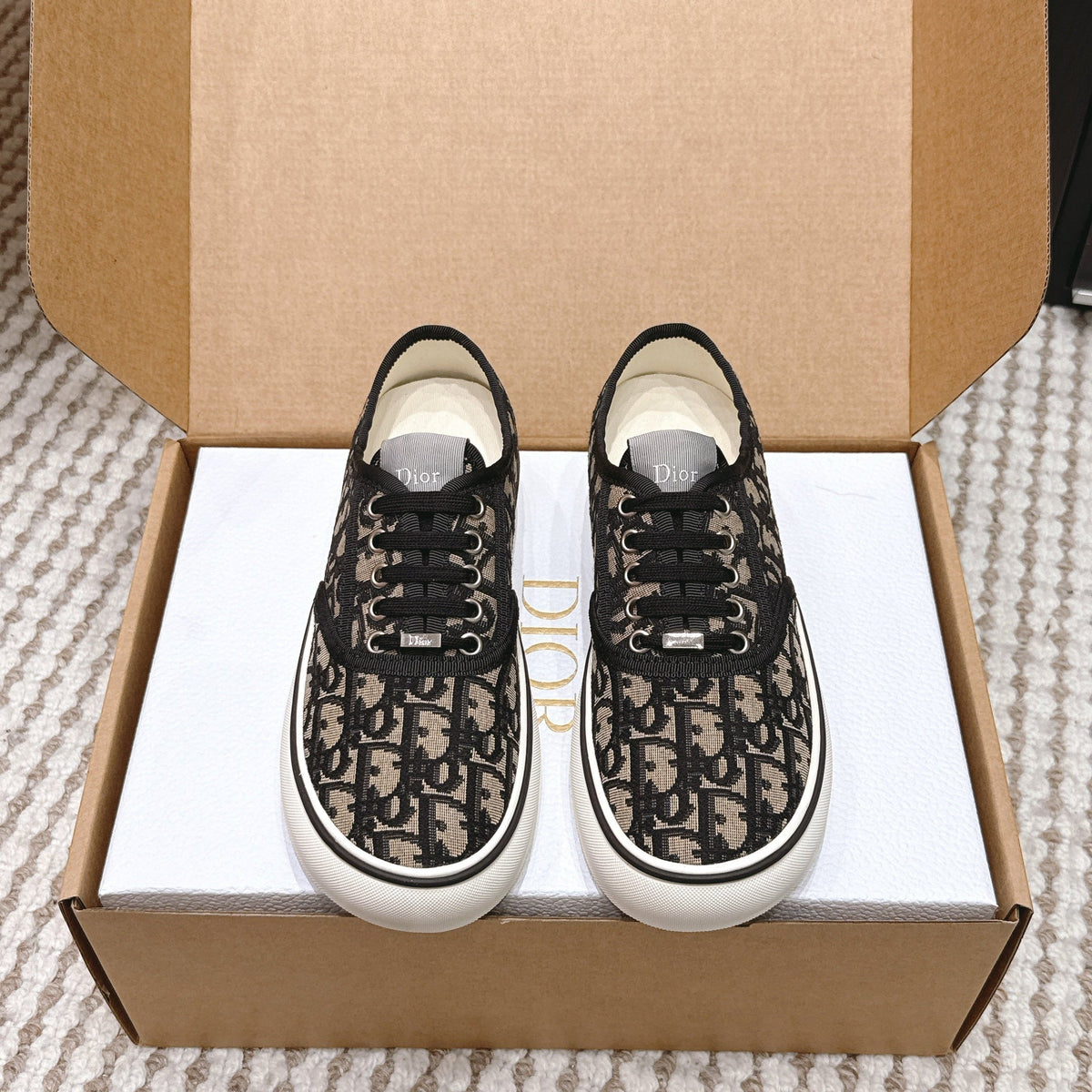 DIOR 26S SALTWIND SNEAKER IN BROWN BLACK FABRIC