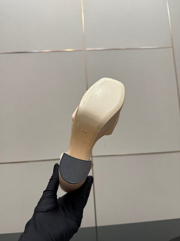 DIOR 26S HIGH HEEL SANDALS 120 MM IN NUDE BEIGE SATIN