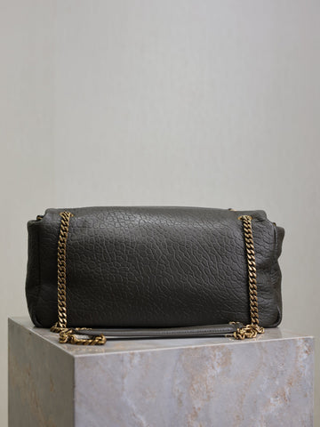 YSL 25S CALYPSO 30 IN DARK OLIVE GRAINED CALFSKIN GOLD HARDWRE