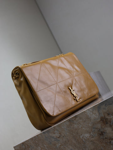 YSL 25S LARGE JAMIE 43 IN DARK GOLDENROD LAMBSKIN GOLD HARDWRE
