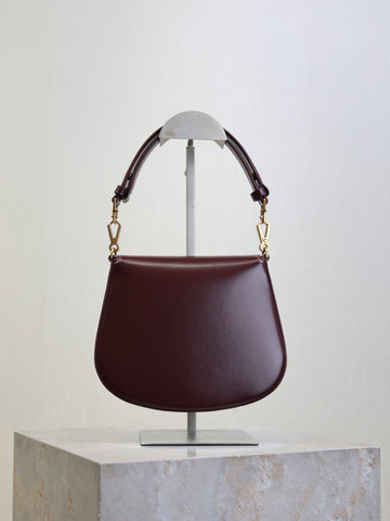 YSL 25S MINI VOLTAIRE 21 IN ROUGE CABERNET CALFSKIN SAINT LAURENT GOLD HARDWRE