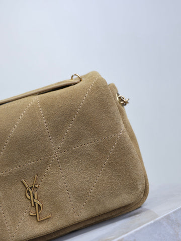 YSL 25S JAMIE 4.3 MINI 20 IN CARAMEL COGNAC SUEDE GOLD HARDWARE