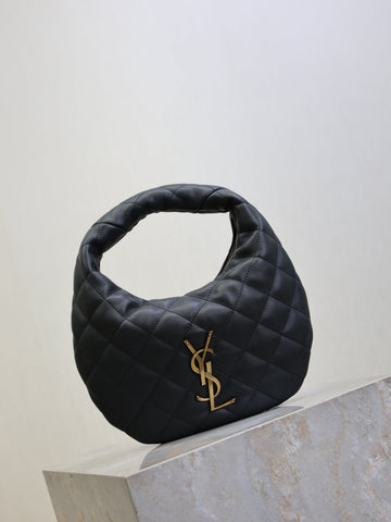 YSL 25S ICARINO 17 IN BLACK QUILTED CALFSKIN GOLD HARDWRE