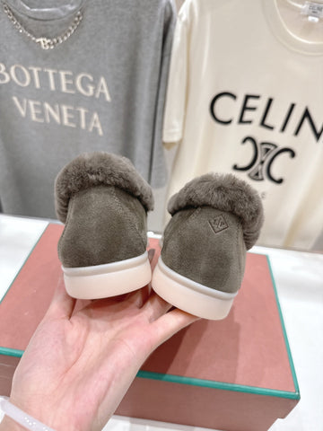 LP 25S SUMMER CHARMS WALK LOAFERS IN CHARCOAL BROWN SUEDE AND FLEECE