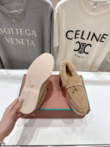 LP 25S SUMMER CHARMS WALK LOAFERS IN LIGHT BEIGE SUEDE AND FLEECE
