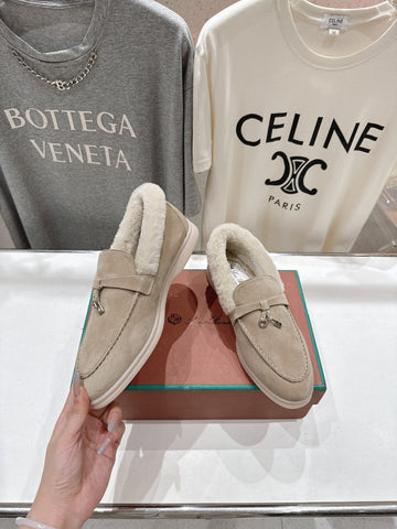 LP 25S SUMMER CHARMS WALK LOAFERS IN LIGHT TAUPE SUEDE AND FLEECE