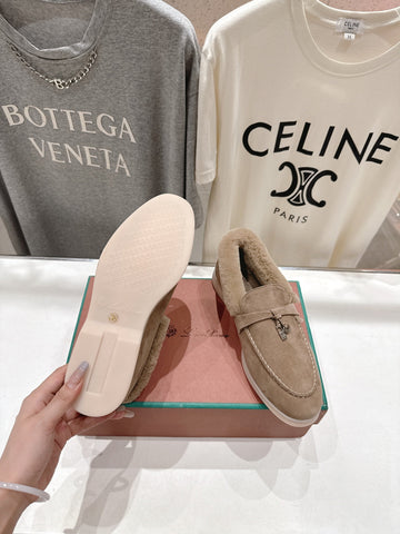 LP 25S SUMMER CHARMS WALK LOAFERS IN LIGHT BROWN SUEDE AND FLEECE