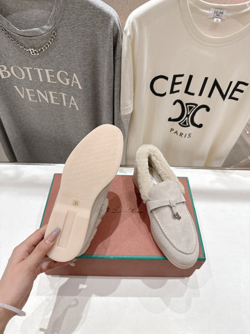 LP 25S SUMMER CHARMS WALK LOAFERS IN LIGHT GRAY SUEDE AND FLEECE