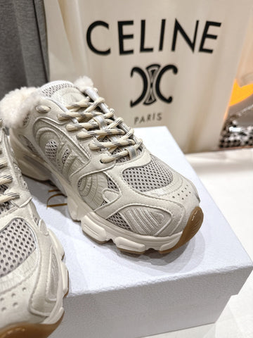 DIOR CHRONO SNEAKER 25S IN CREAM WHITE LAMBSKIN AND MESH FABRIC STYLE 8