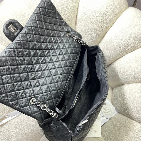CHANEL 26S FLAP BAG 46 IN BLACK CAVIAR CALFSKIN