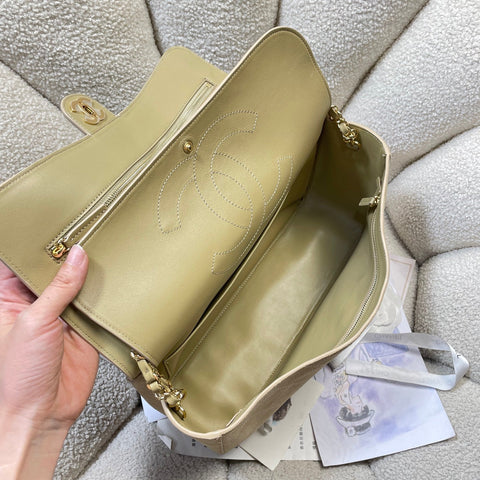 CHANEL 26S CLASSIC FLAP 33 IN BEIGE SUEDE