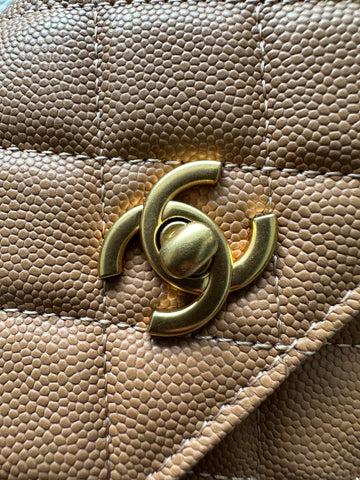 CHANEL 25S CLASSIC WALLET ON CHAIN 19 IN BROWN LAMBSKIN WITH GOLD HARDWARE