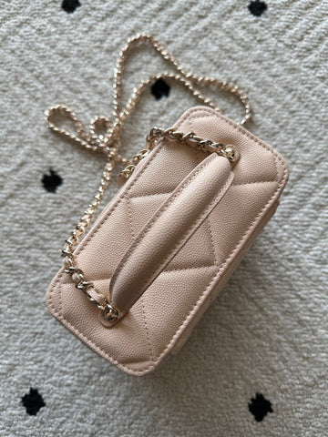 CHANEL 25S VANITY BAG 17 IN LIGHT PINK CAVIAR LEATHER