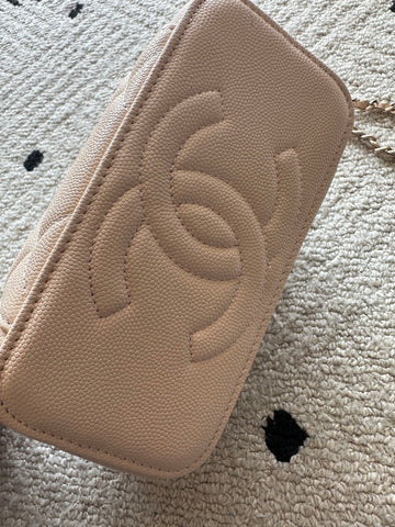 CHANEL 25S VANITY BAG 17 IN LIGHT PINK CAVIAR LEATHER