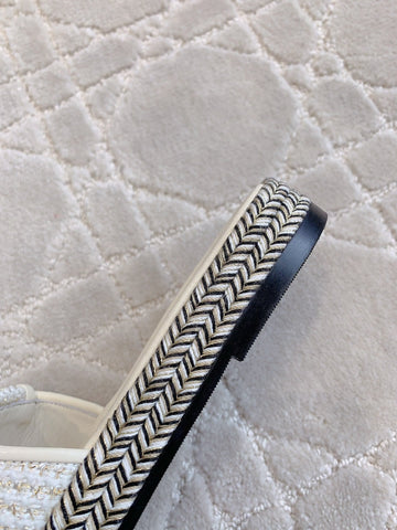 PLATFORM SLIPPERS IN WHITE WOOL AND LAMBSKIN