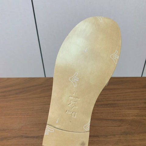 DIOR 25S DWAY SLIDE IN CREAM WHITE CALFSKIN