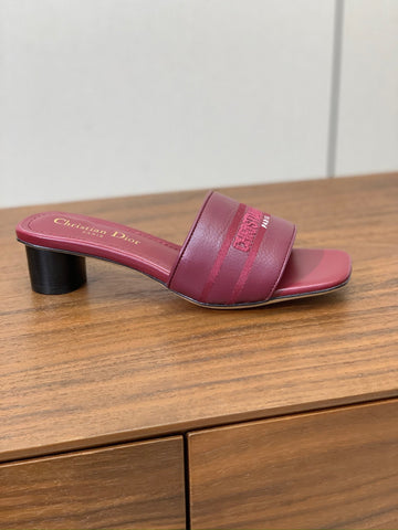 DIOR 25S HIGH-HEEL SANDALS 40 MM IN DARK RED CALFSKIN