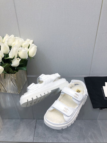 DAD SANDAL WHITE LAMBSKIN