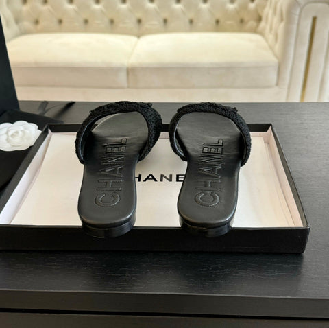 Slippers Black Lambskin