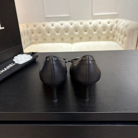 HIGH HEEL PUMP 65 MM IN BLACK LAMBSKIN