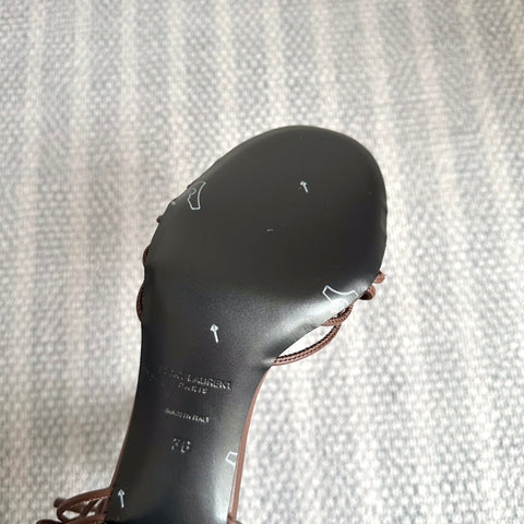 BABYLONE SANDALS 90 IN BLACK BROWN LAMBSKIN