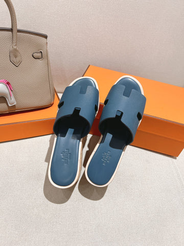 HM 25S HIGH WEDGE SANDALS IN DEEP SLATE BLUE LAMBSKIN STYLE 16