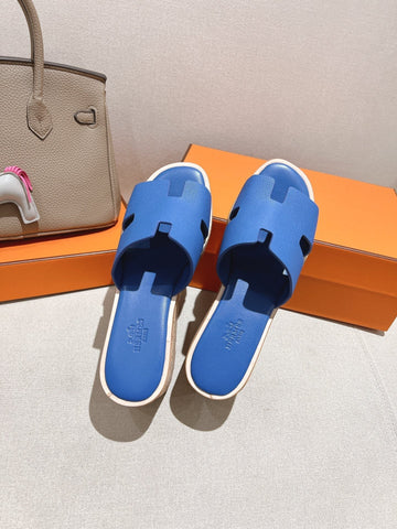 HM 25S HIGH WEDGE SANDALS IN COBALT BLUE LAMBSKIN STYLE 20