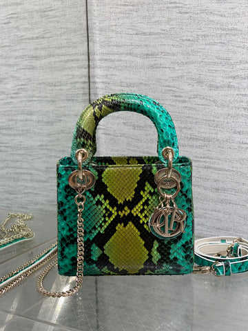 MINI 17 LADY BAG IN COLORFUL SNAKESKIN PATTERN LAMBSKIN 225963