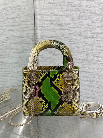 MINI 17 LADY BAG IN COLORFUL SNAKESKIN PATTERN LAMBSKIN 225975