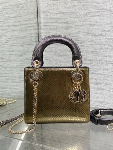MINI 17 LADY BAG IN GOLD METALLIC LAMBSKIN