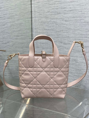 DIOR 25S ALWAYS MINI BAG 16 IN LIGHT PINK MACROCANNAGE CALFSKIN GOLD HARDWARE