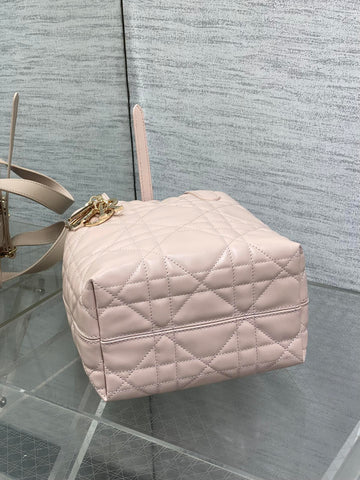 DIOR 25S ALWAYS MINI BAG 16 IN LIGHT PINK MACROCANNAGE CALFSKIN GOLD HARDWARE