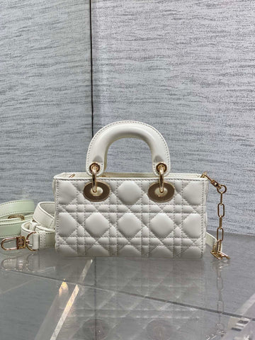 DIOR 25S MICRO LADY D-JOY 19 IN IVORY CALFSKIN GOLD HARDWARE