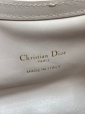 DIOR 25S JOLIE TOP HANDLE MINI BAG 18 IN BABY PINK CALFSKIN GOLD HARDWARE
