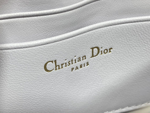 DIOR 25S DIOR TALK PHONE POUCH 21 IN PALE LILAC CALFSKIN GOLD HARDWARE