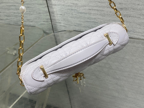 DIOR 25S DIOR TALK PHONE POUCH 21 IN PALE LILAC CALFSKIN GOLD HARDWRE