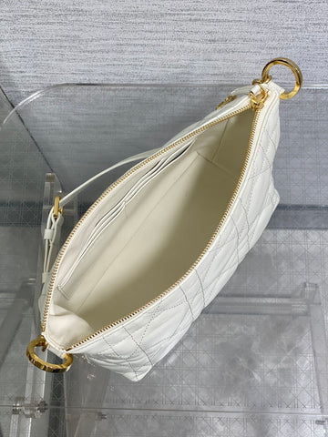 DIOR 25S STAR HOBO BAG 28 IN LATTE MACROCANNAGE CALFSKIN WITH CHAIN