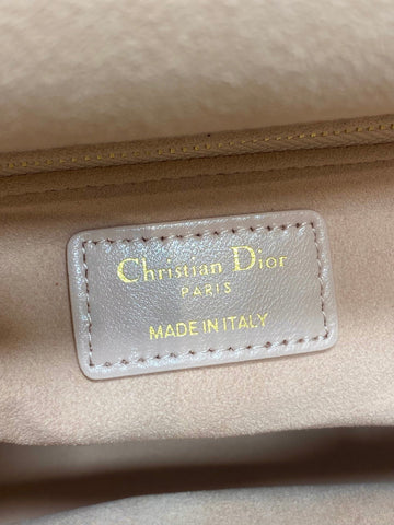 DIOR 25S MEDIUM LADY BAG 24 IN PINK CALFSKIN GOLD HARDWRE