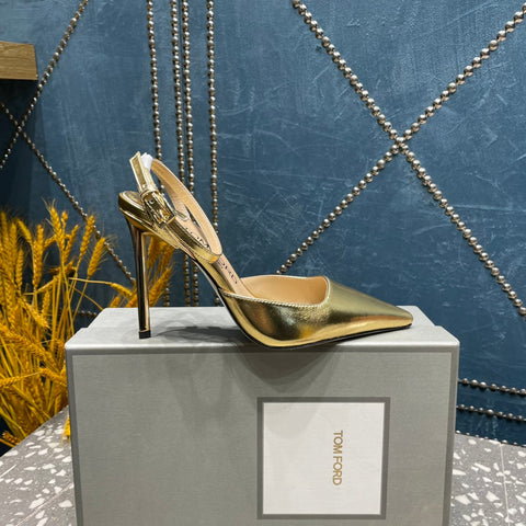 HIGH HEELS 10 CM IN GOLD CALFSKIN