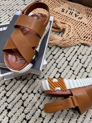 ELECTRIC SANDAL CHOCOLATE CALFSKIN
